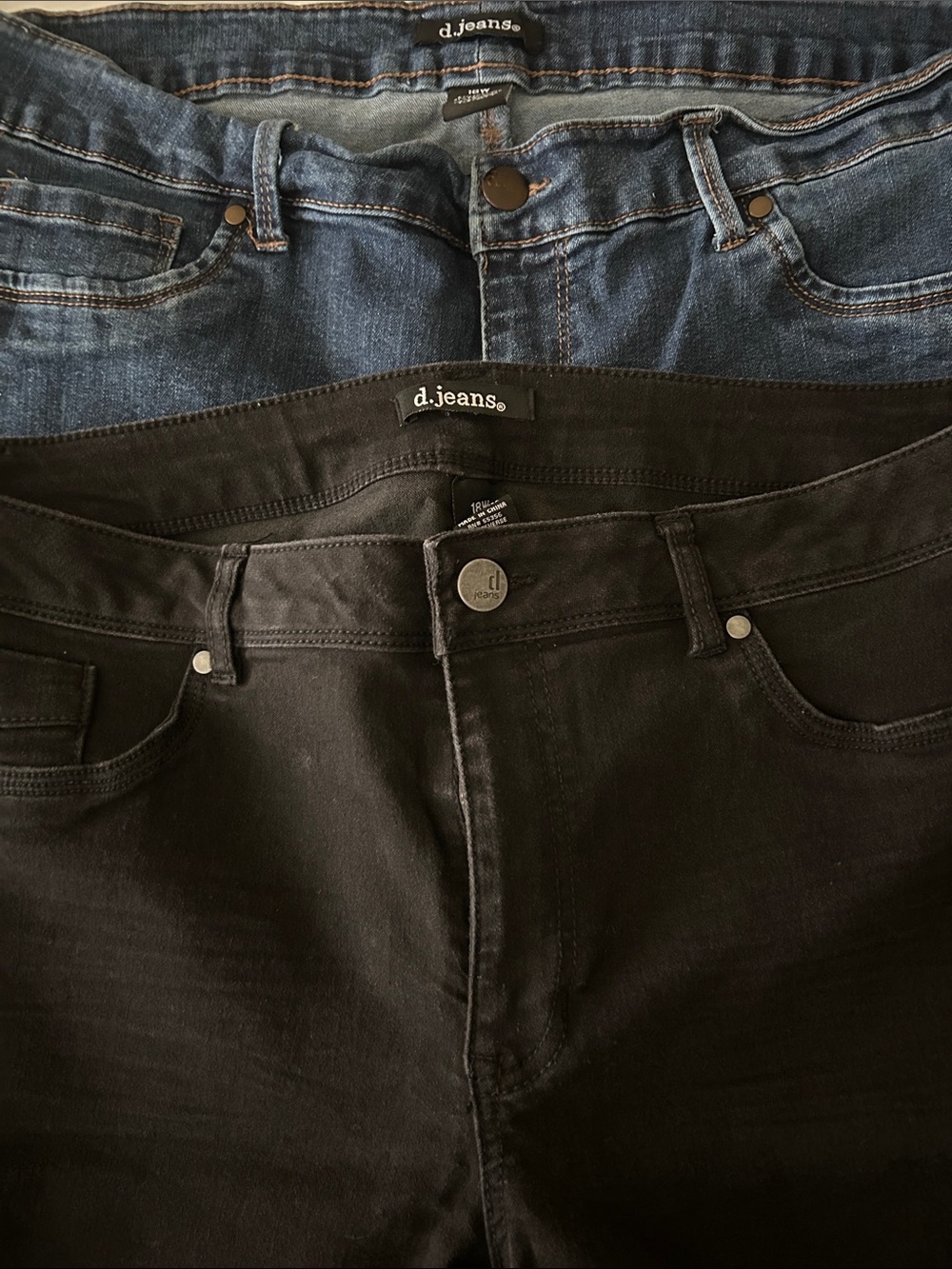 d. jeans Slim Jean shorts in Black or Blue Denim-18W or 20W